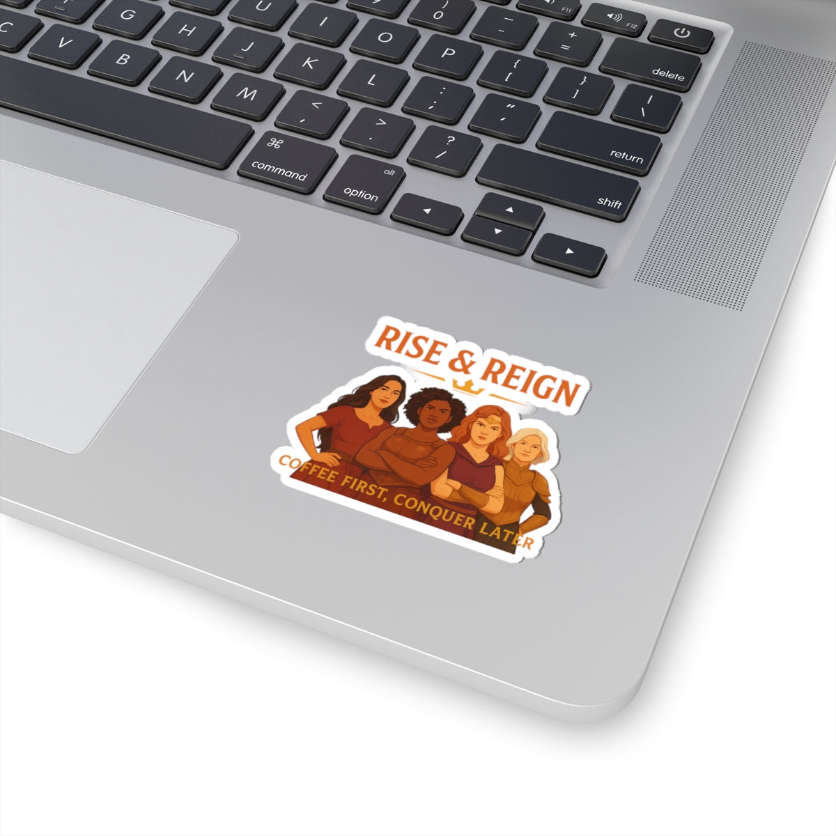 Sip. Slay. Repeat. Coffee Vibe Sticker – Femme Warrior Edition
